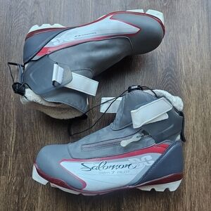 Salomon Siam 7 Pilot Cross Country Ski Boot Womens 7 Thinsulate Grey White Red h